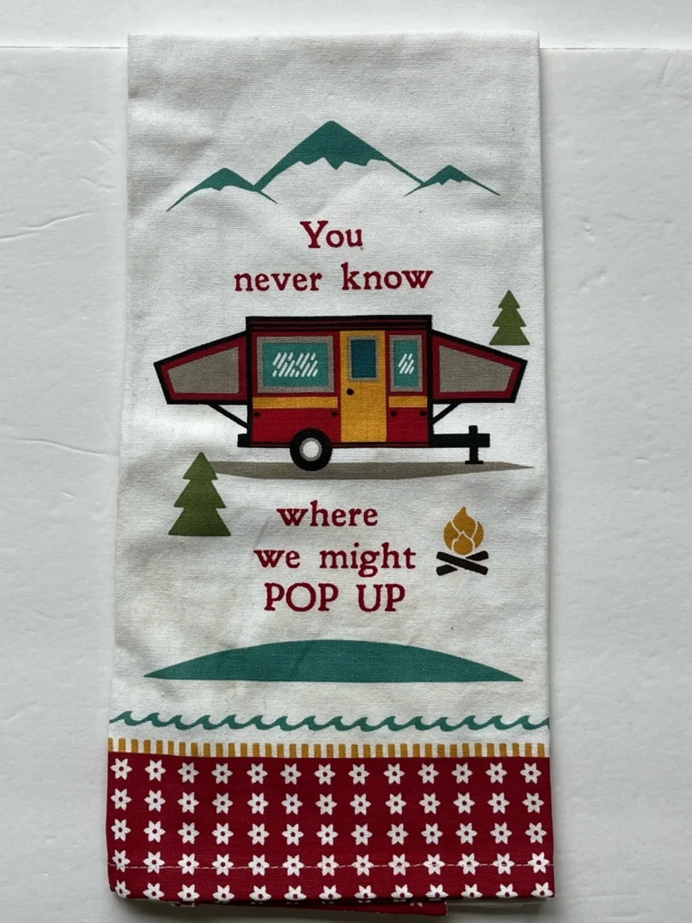 Camper Pop-Up Graphic Kitchen Towel Van Life Humor